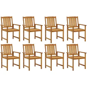 vidaXL Chaises de jardin 8 pcs Bois d'acacia solide pas cher