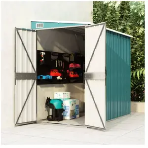 Comparateur de prix : vidaXL Abri de jardin mural Vert 118x194x178 cm Acier galvanisé