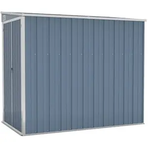 vidaXL Abri de jardin mural Gris 118x194x178 cm Acier galvanisé pas cher