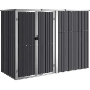 vidaXL Abri à outils de jardin anthracite 225x89x161cm acier galvanisé pas cher
