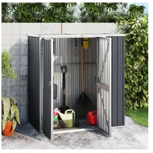 Comparateur de prix : vidaXL Abri à outils de jardin anthracite 161x89x161cm acier galvanisé