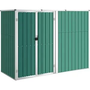 Comparateur de prix : vidaXL Abri à outils de jardin Vert 225x89x161 cm Acier galvanisé