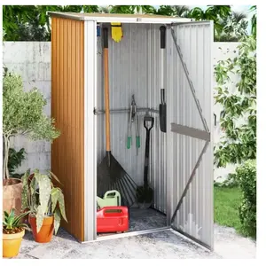 vidaXL Abri de jardin Marron 118,5x97x209,5 cm Acier galvanisé pas cher