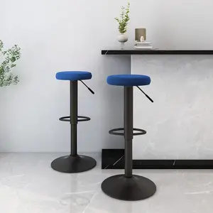 vidaXL Tabourets de bar lot de 2 bleu velours pas cher