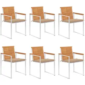 Comparateur de prix : VIDAXL Chaises de jardin 6 pcs avec coussins Bois d'acacia solide