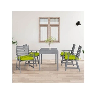 VIDAXL Lot de 4 Chaises à Manger d'Extérieur avec Coussins, Sièges de Terrasse, Chaises à Dîner, Meubles de Patio Jardin, Acacia Massif pas cher