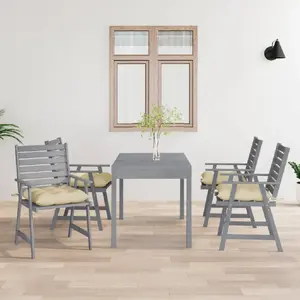 vidaXL Chaises à manger d'extérieur et coussins lot de 4 Acacia massif pas cher