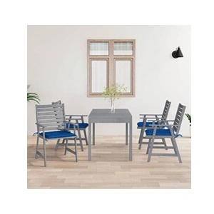 vidaXL Chaises à manger d'extérieur et coussins lot de 4 Acacia massif pas cher