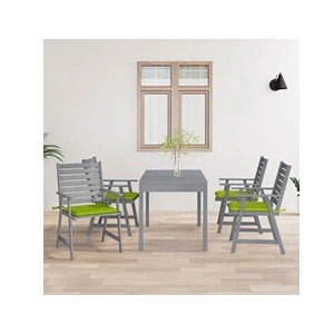 vidaXL Chaises à manger d'extérieur et coussins lot de 4 Acacia massif pas cher