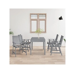 vidaXL Chaises à manger d'extérieur et coussins lot de 4 Acacia massif pas cher