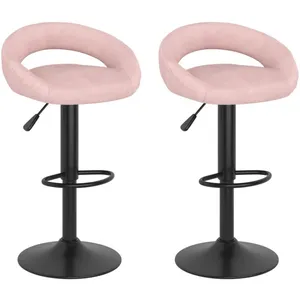 vidaXL Vidaxl Tabourets De Bar Lot De 2 Rose Velours pas cher
