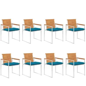 Comparateur de prix : VIDAXL Chaises de jardin 8 pcs avec coussins Bois d'acacia solide