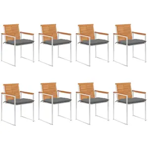 Comparateur de prix : VIDAXL Chaises de jardin 8 pcs avec coussins Bois d'acacia solide