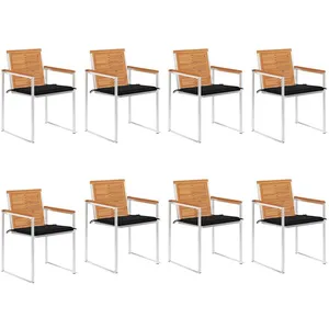 Comparateur de prix : Vidaxl chaises de jardin lot de 8 avec coussins bois d'acacia solide