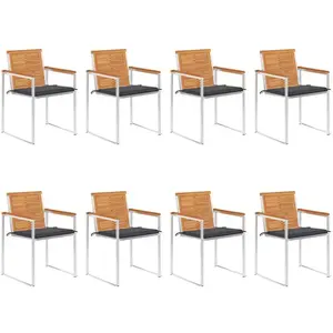 Comparateur de prix : VIDAXL Chaises de jardin 8 pcs avec coussins Bois d'acacia solide