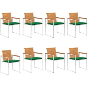Comparateur de prix : VIDAXL Chaises de jardin 8 pcs avec coussins Bois d'acacia solide