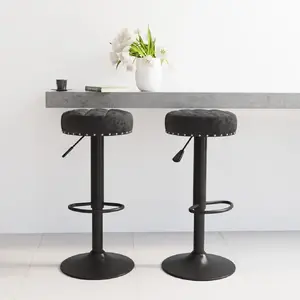 Comparateur de prix : vidaXL Vidaxl Tabourets De Bar Lot De 2 Noir Velours