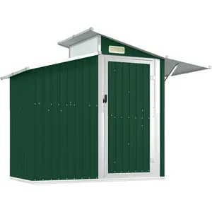 vidaXL Abri de Jardin Vert 270x130x208,5 cm Acier Galvanisé pas cher