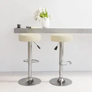 Non communiqué vidaXL Tabourets de bar 2 pcs Crème Tissu