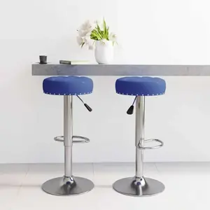 Non communiqué vidaXL Tabourets de bar 2 pcs Bleu Tissu