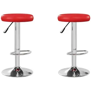 vidaXL Tabourets de bar lot de 2 rouge similicuir pas cher