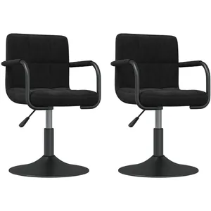 Comparateur de prix : vidaXL Chaises pivotantes à manger lot de 2 noir velours
