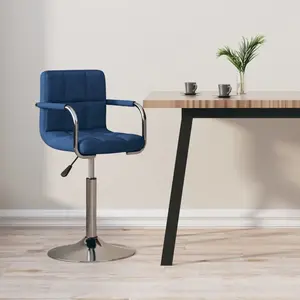 Vidaxl - Tabouret de bar Bleu Tissu Bleu pas cher