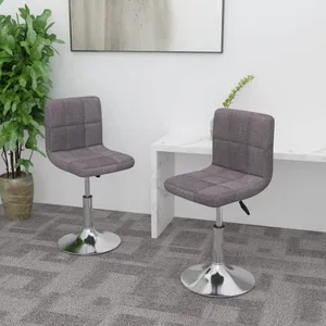vidaXL Chaises pivotantes de salle à manger 2 pcs Taupe Tissu pas cher