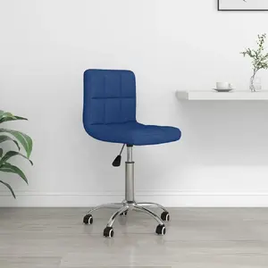 vidaXL Chaise pivotante de bureau Bleu Tissu pas cher