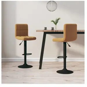 vidaXL Tabourets de bar lot de 2 marron velours pas cher