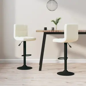 vidaXL Tabourets de bar lot de 2 crème velours pas cher