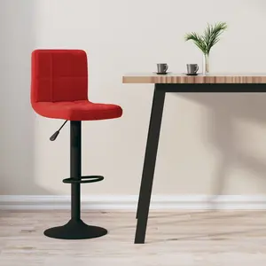 VIDAXL Tabouret de bar Rouge bordeaux Velours pas cher