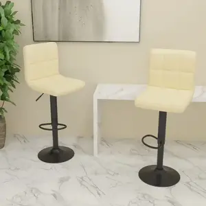 Non communiqué vidaXL Tabourets de bar lot de 2 crème tissu pas cher