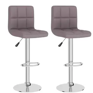 vidaXL Tabourets de bar lot de 2 taupe tissu pas cher
