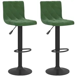 vidaXL Tabourets de bar lot de 2 vert foncé velours pas cher