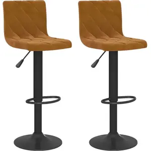 Comparateur de prix : vidaXL Vidaxl Tabourets De Bar Lot De 2 Marron Velours