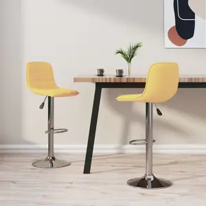vidaXL Vidaxl Tabourets De Bar Lot De 2 Jaune Tissu pas cher
