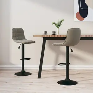 Comparateur de prix : vidaXL Tabourets de bar lot de 2 gris clair velours
