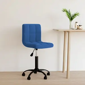 vidaXL Chaise pivotante de bureau Bleu Velours pas cher