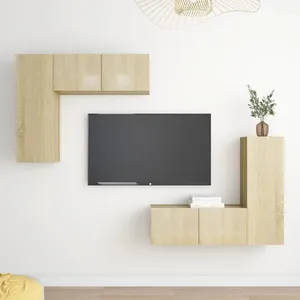 Comparateur de prix : vidaXL Vidaxl Ensemble De Meubles Tv 4 Pcs Chêne Sonoma Bois D'ingénierie