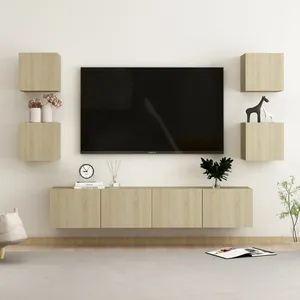 vidaXL Ensemble de meubles TV 6 pcs Chêne sonoma Aggloméré pas cher