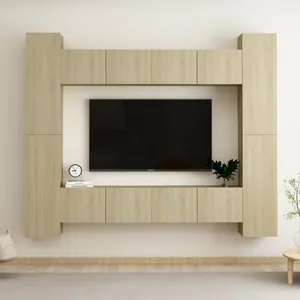 Comparateur de prix : vidaXL Vidaxl Ensemble De Meubles Tv 8 Pcs Chêne Sonoma Bois D'ingénierie