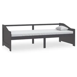 vidaXL Lit de repos 3 places Gris foncé Bois de Pin massif 90x200 cm pas cher