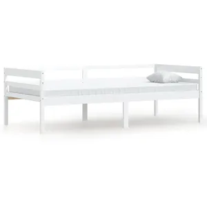 vidaXL Cadre de lit Blanc Bois de pin massif 90x200 cm pas cher