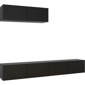 vidaXL Meubles TV 3 pcs Noir Aggloméré pas cher