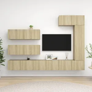 Comparateur de prix : vidaXL Vidaxl Ensemble De Meuble Tv 7 Pcs Chêne Sonoma Bois D'ingénierie