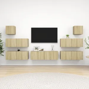 vidaXL Vidaxl Ensemble De Meuble Tv 7 Pcs Chêne Sonoma Bois D'ingénierie pas cher
