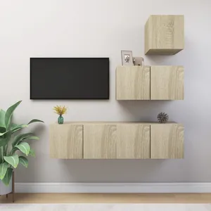 Comparateur de prix : Vidaxl - Ensemble de meubles tv 4 pcs Chêne sonoma Bois d'ingénierie