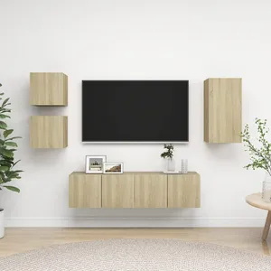 vidaXL Vidaxl Ensemble De Meubles Tv 5 Pcs Chêne Sonoma Bois D'ingénierie pas cher