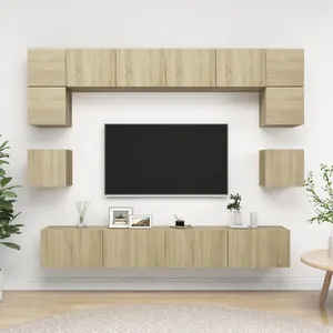 vidaXL Vidaxl Ensemble De Meuble Tv 8 Pcs Chêne Sonoma Bois D'ingénierie pas cher